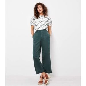 NWT Seamed Twill Wide Leg Crop Pants | LOFT